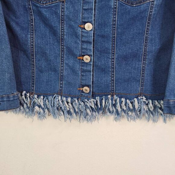 Oopsie Daisy Jean Jacket with Fringe Size 5XL 10-12 Girl's Fringe Jean Jacket - Picture 2 of 9